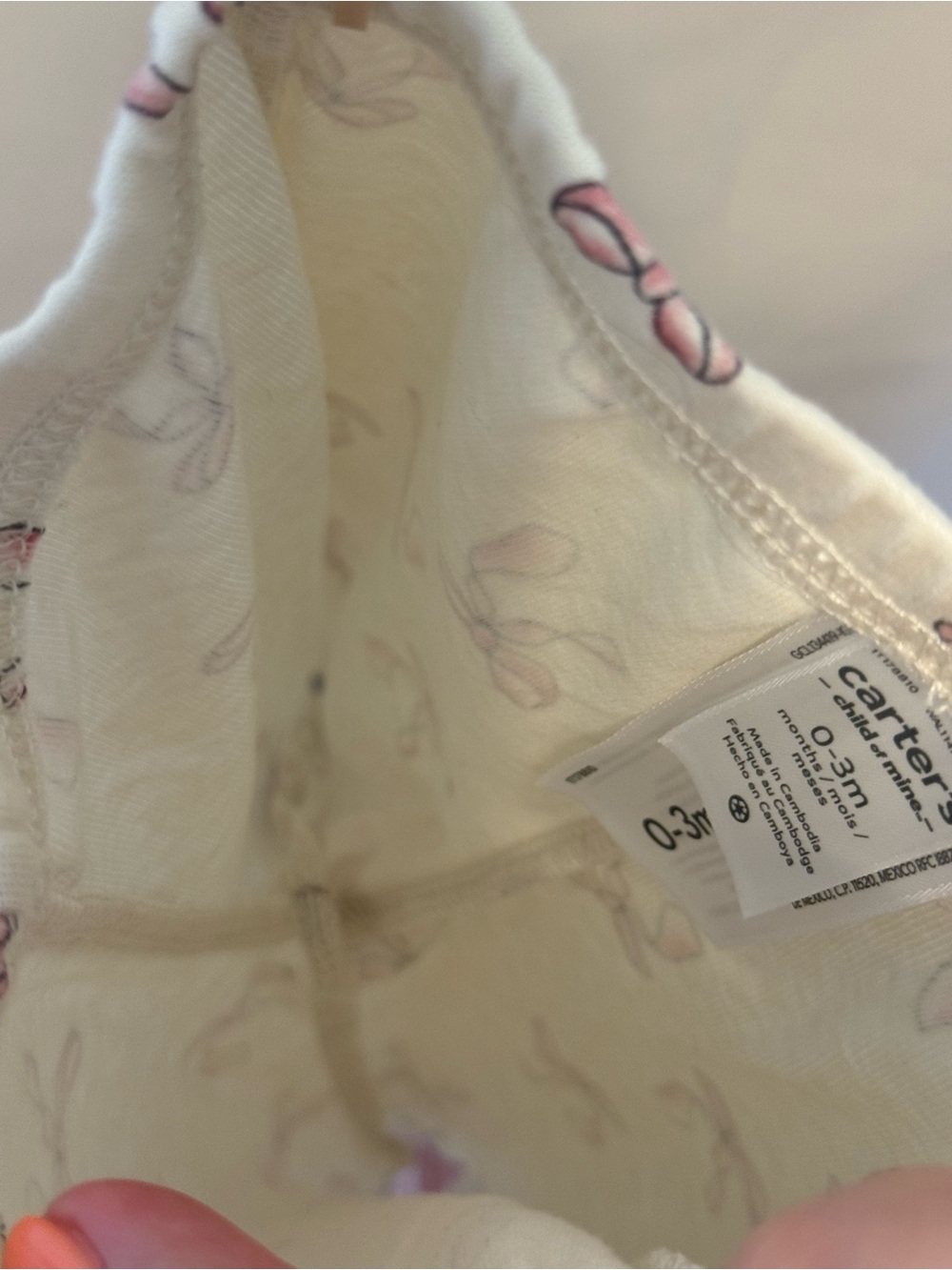 Carter’s - Long-Sleeve Bow Print One-Piece Bodysuits - Pink & White - Picture 8 of 16